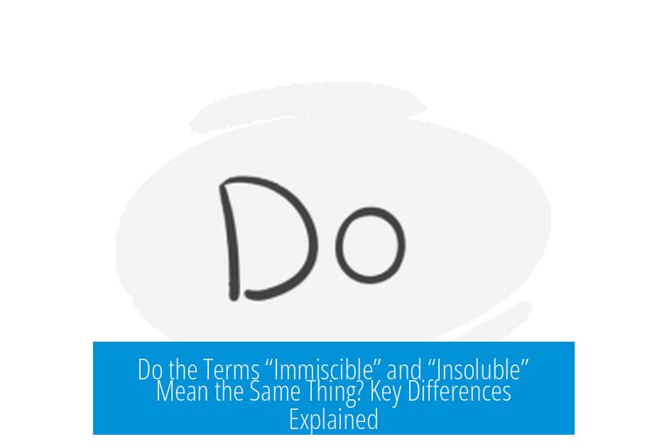 Do the Terms “Immiscible” and “Insoluble” Mean the Same Thing? Key Differences Explained
