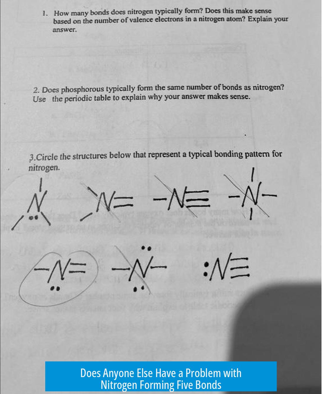 Does Anyone Else Have a Problem with Nitrogen Forming Five Bonds