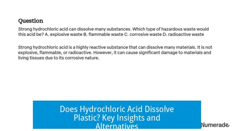 Does Hydrochloric Acid Dissolve Plastic? Key Insights and Alternatives