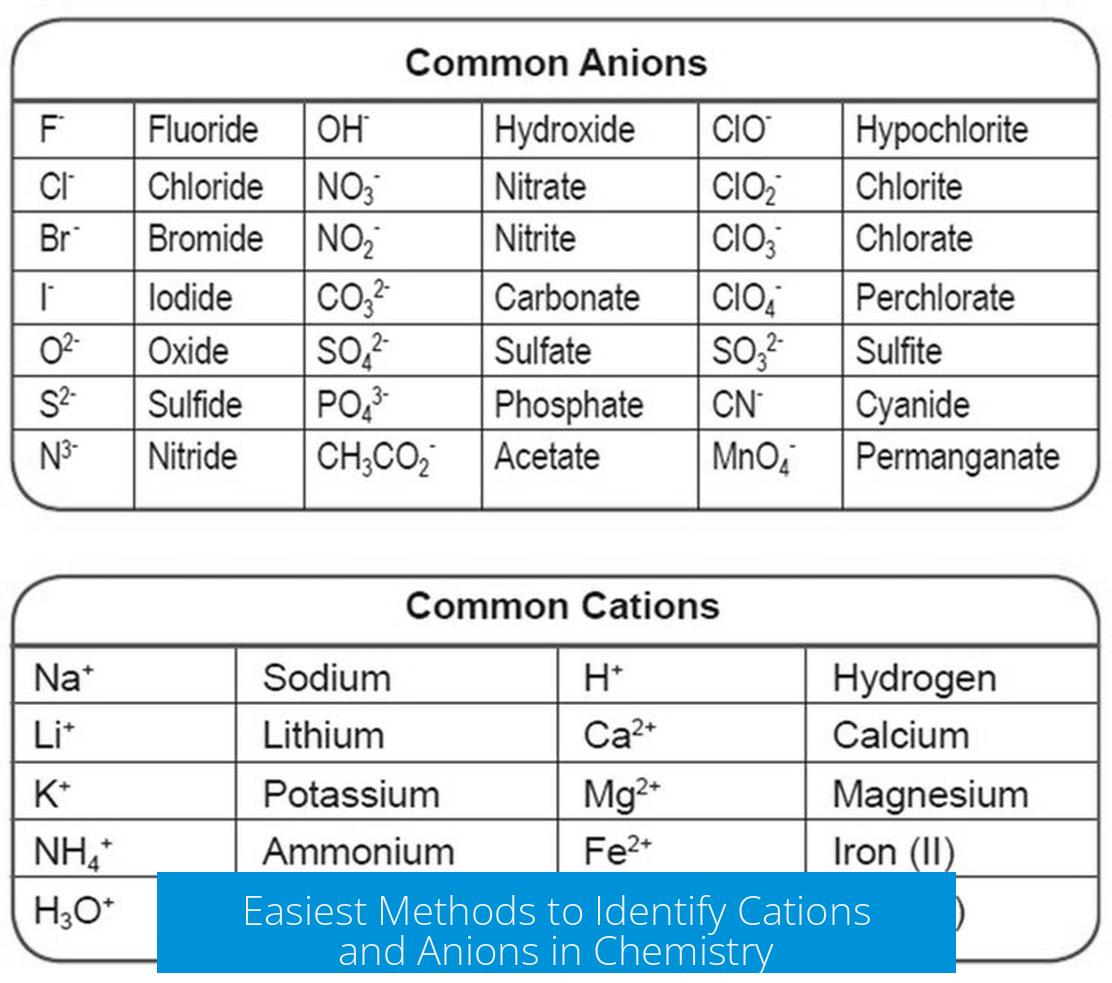 Easiest Methods to Identify Cations and Anions in Chemistry
