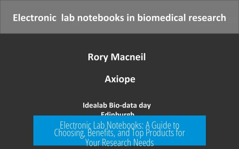 Electronic Lab Notebooks: A Guide to Choosing, Benefits, and Top Products for Your Research Needs