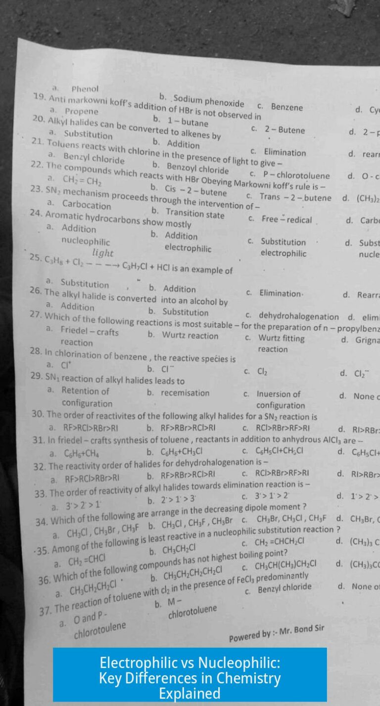 Electrophilic vs Nucleophilic: Key Differences in Chemistry Explained