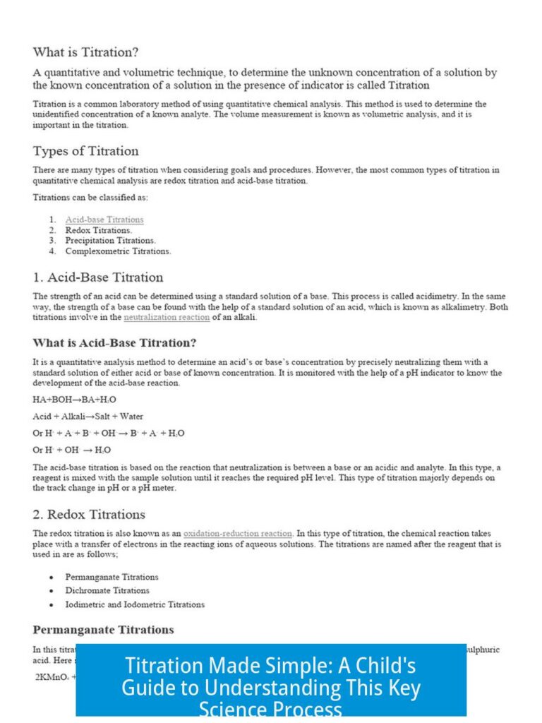 Titration Made Simple: A Child's Guide to Understanding This Key Science Process
