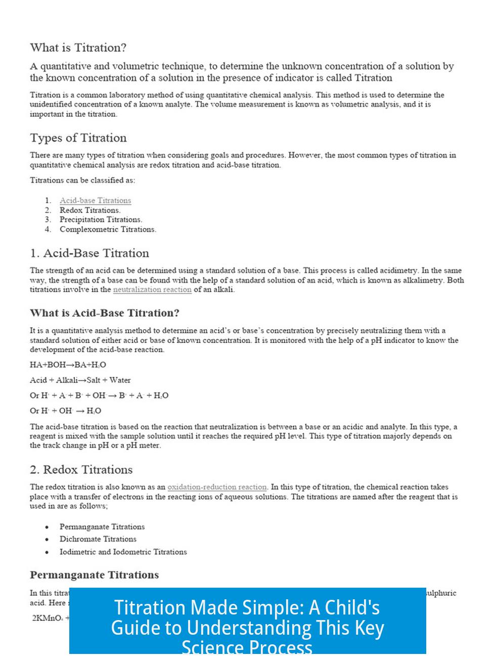 Titration Made Simple: A Child's Guide to Understanding This Key Science Process