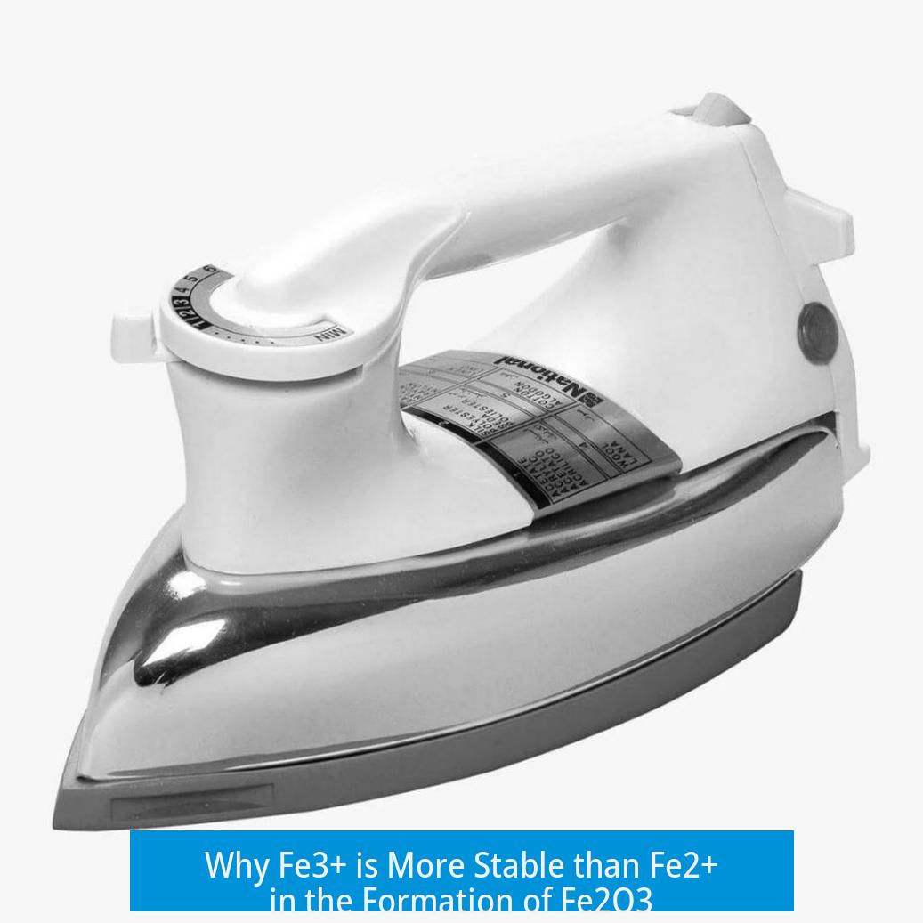 Why Fe3+ is More Stable than Fe2+ in the Formation of Fe2O3