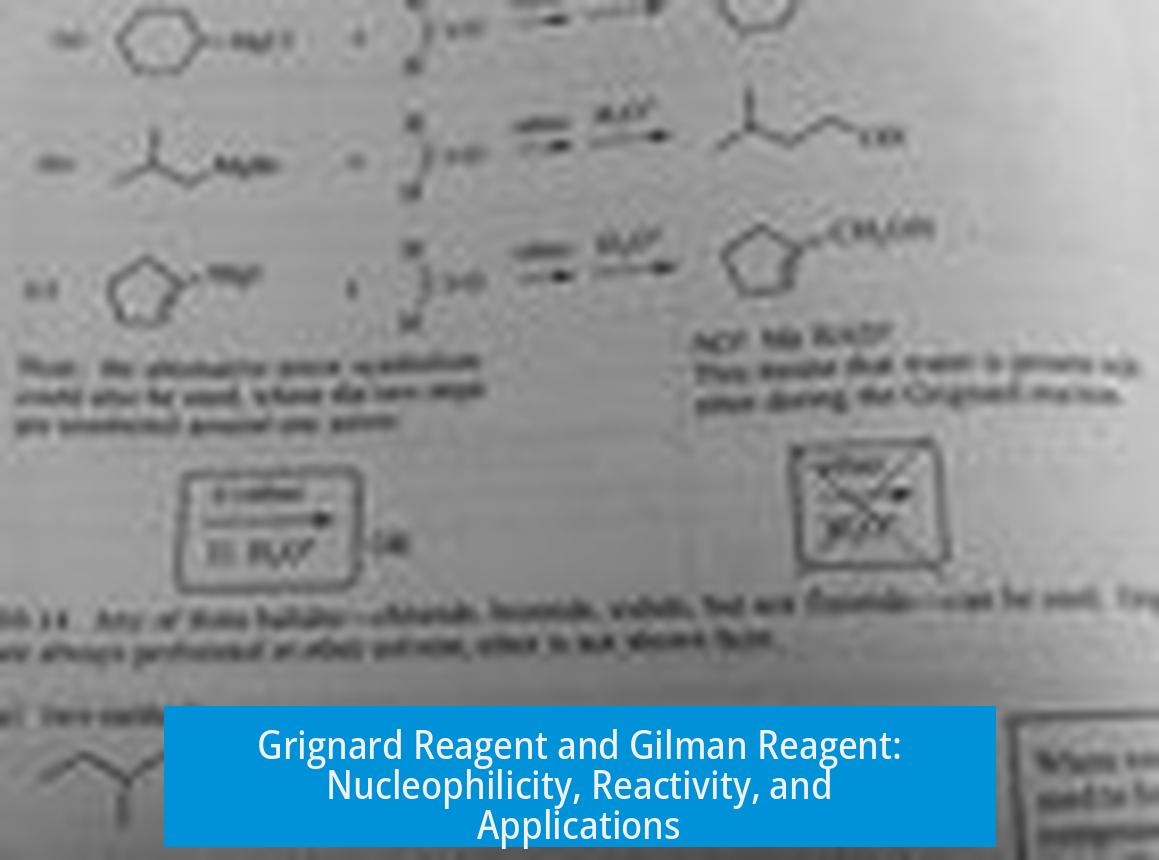 Grignard Reagent and Gilman Reagent: Nucleophilicity, Reactivity, and Applications
