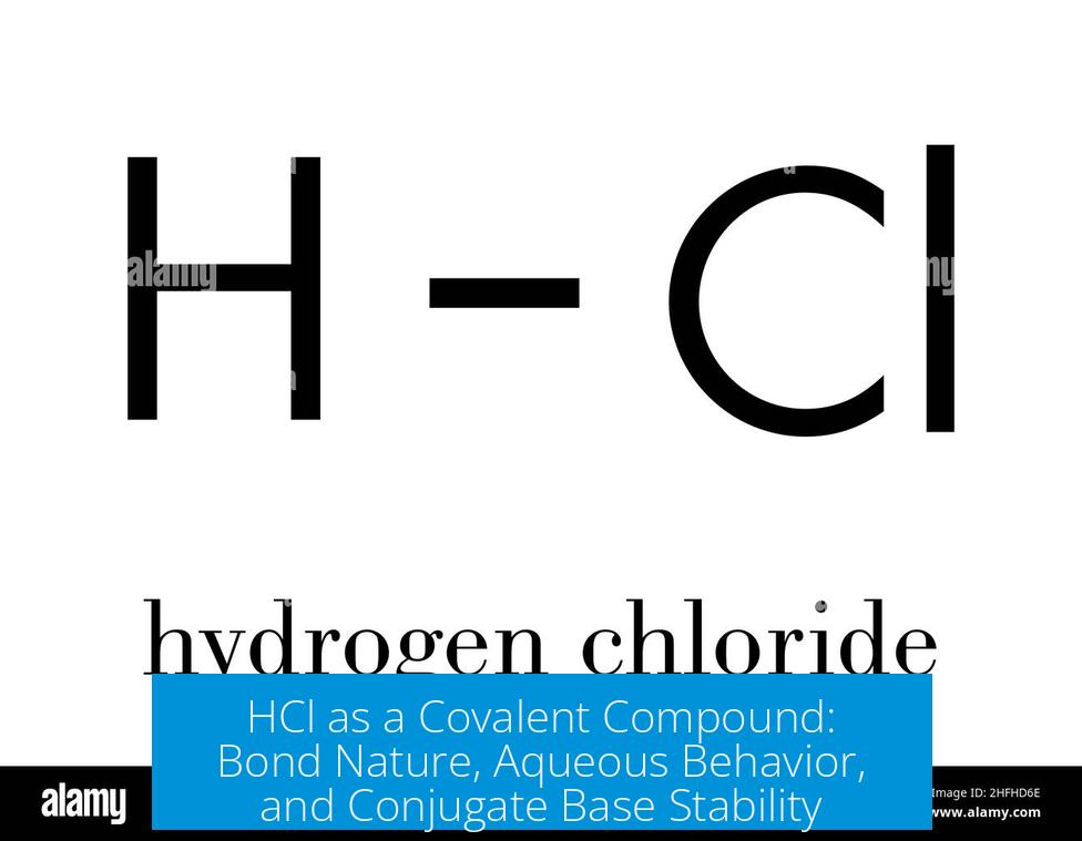 HCl as a Covalent Compound: Bond Nature, Aqueous Behavior, and Conjugate Base Stability