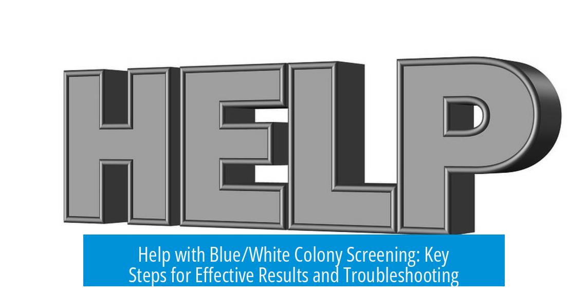 Help with Blue/White Colony Screening: Key Steps for Effective Results and Troubleshooting