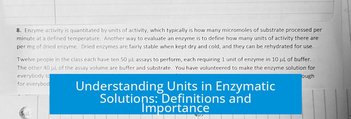 Understanding Units in Enzymatic Solutions: Definitions and Importance