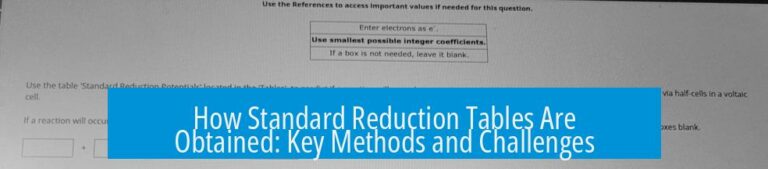 How Standard Reduction Tables Are Obtained: Key Methods and Challenges