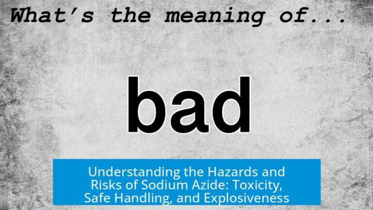Understanding the Hazards and Risks of Sodium Azide: Toxicity, Safe Handling, and Explosiveness