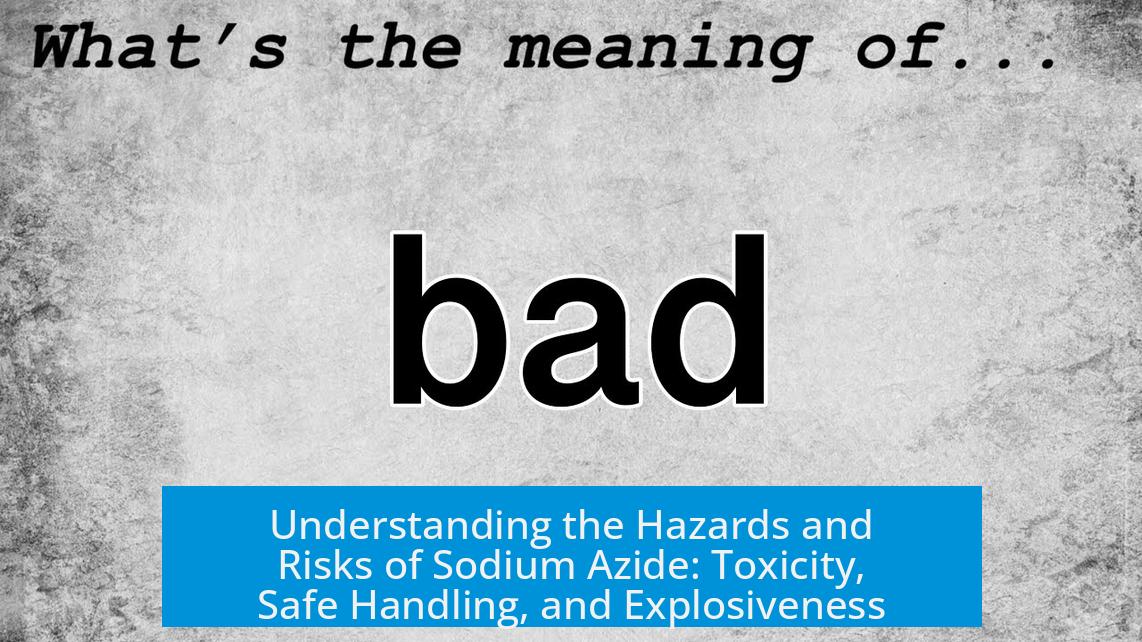 Understanding the Hazards and Risks of Sodium Azide: Toxicity, Safe Handling, and Explosiveness