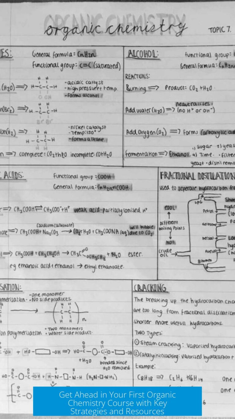Get Ahead in Your First Organic Chemistry Course with Key Strategies and Resources