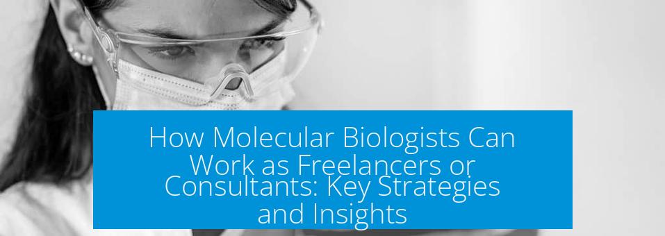 How Molecular Biologists Can Work as Freelancers or Consultants: Key Strategies and Insights