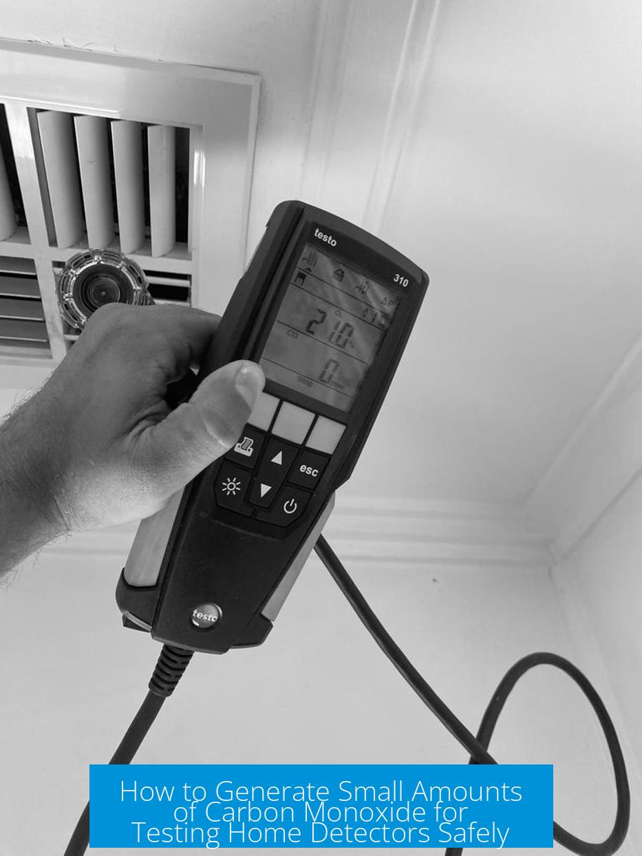 How to Generate Small Amounts of Carbon Monoxide for Testing Home Detectors Safely
