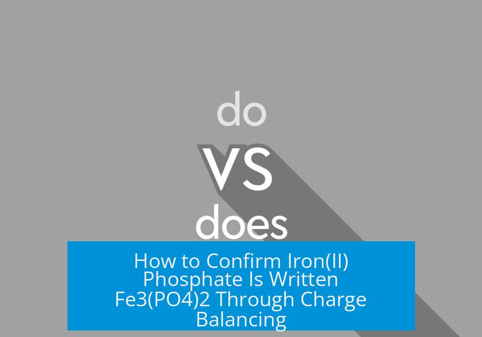 How to Confirm Iron(II) Phosphate Is Written Fe3(PO4)2 Through Charge Balancing
