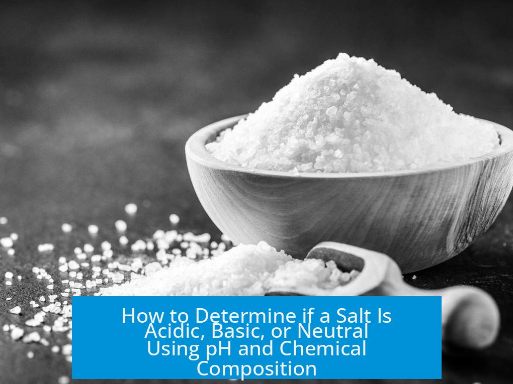 How to Determine if a Salt Is Acidic, Basic, or Neutral Using pH and Chemical Composition