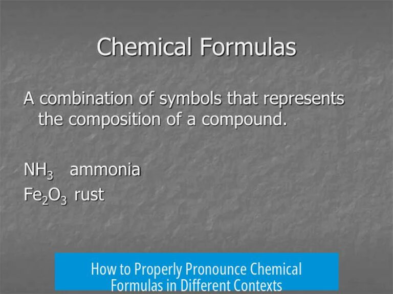 How to Properly Pronounce Chemical Formulas in Different Contexts