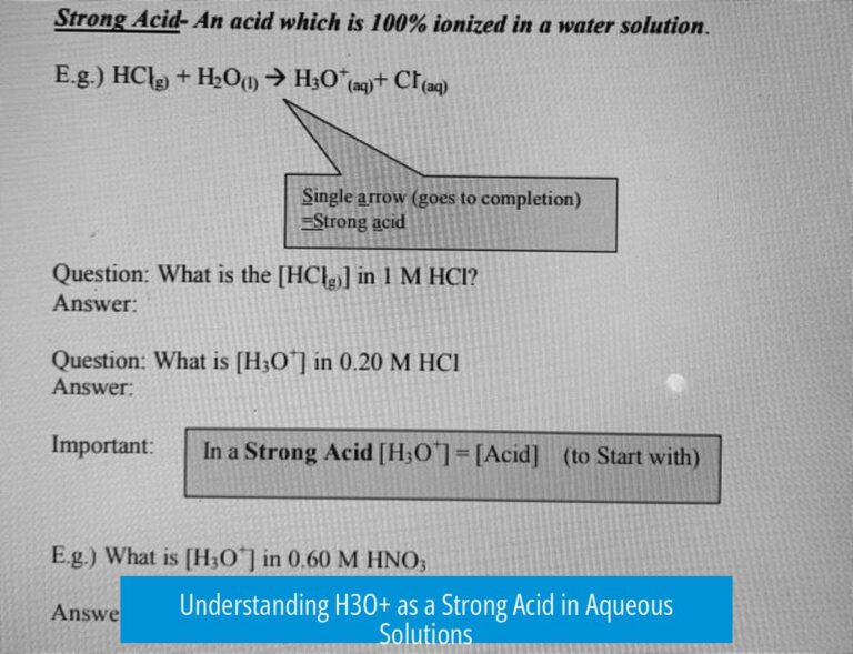 Understanding H3O+ as a Strong Acid in Aqueous Solutions