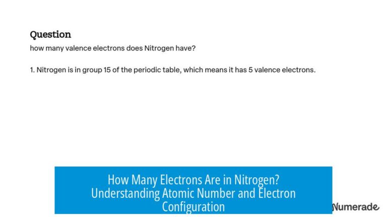 How Many Electrons Are in Nitrogen? Understanding Atomic Number and Electron Configuration