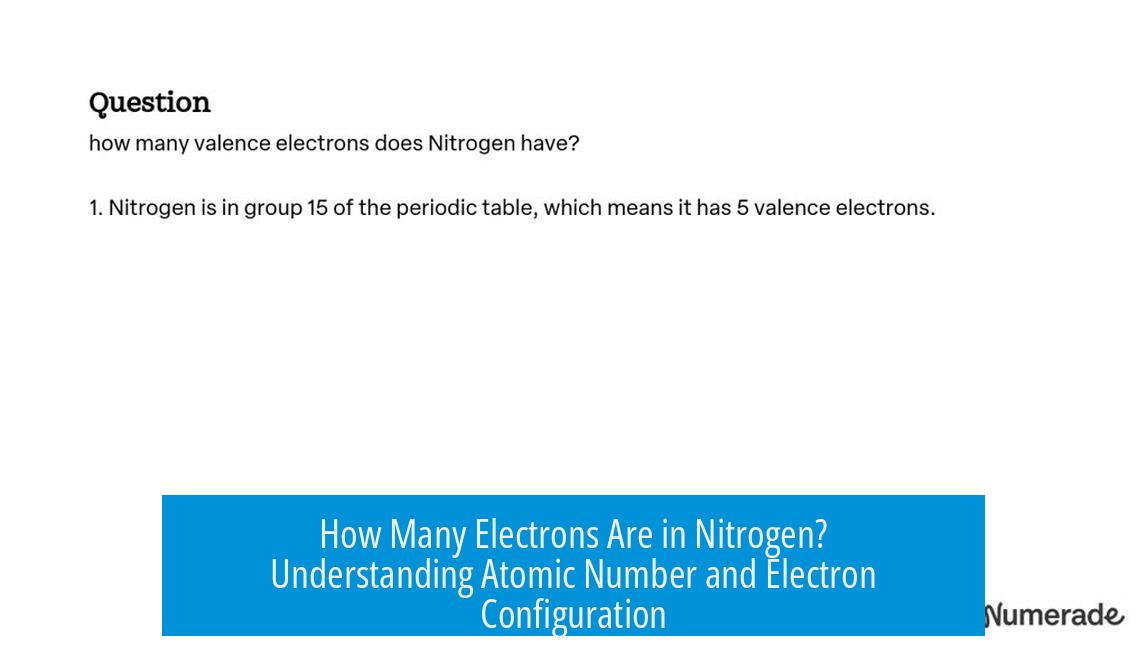 How Many Electrons Are in Nitrogen? Understanding Atomic Number and Electron Configuration