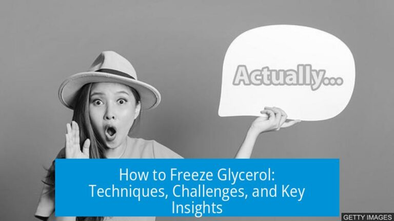 How to Freeze Glycerol: Techniques, Challenges, and Key Insights