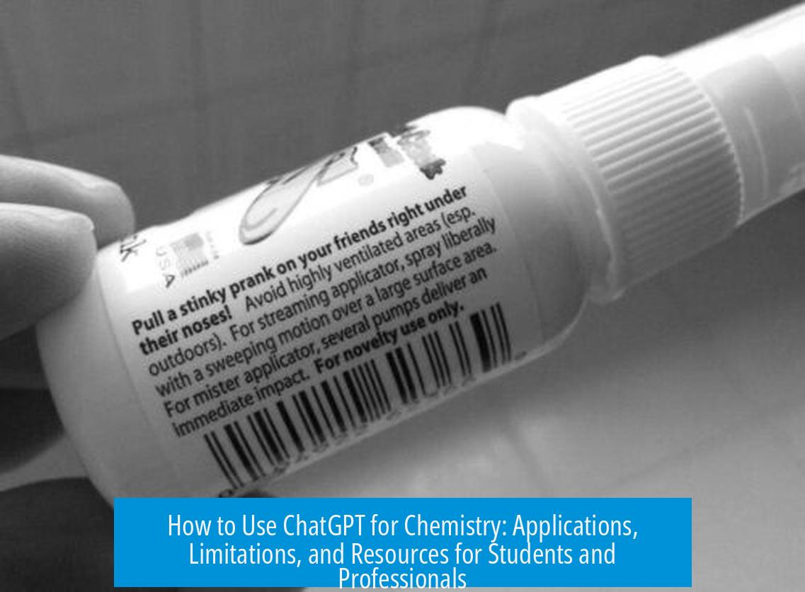 How to Use ChatGPT for Chemistry: Applications, Limitations, and Resources for Students and Professionals