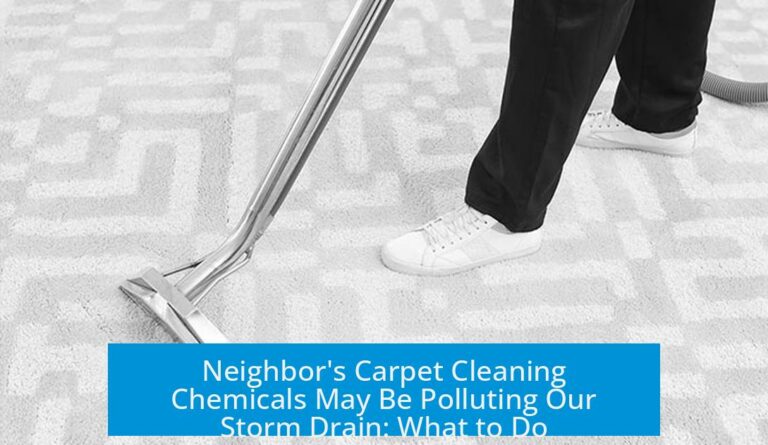 Neighbor's Carpet Cleaning Chemicals May Be Polluting Our Storm Drain: What to Do