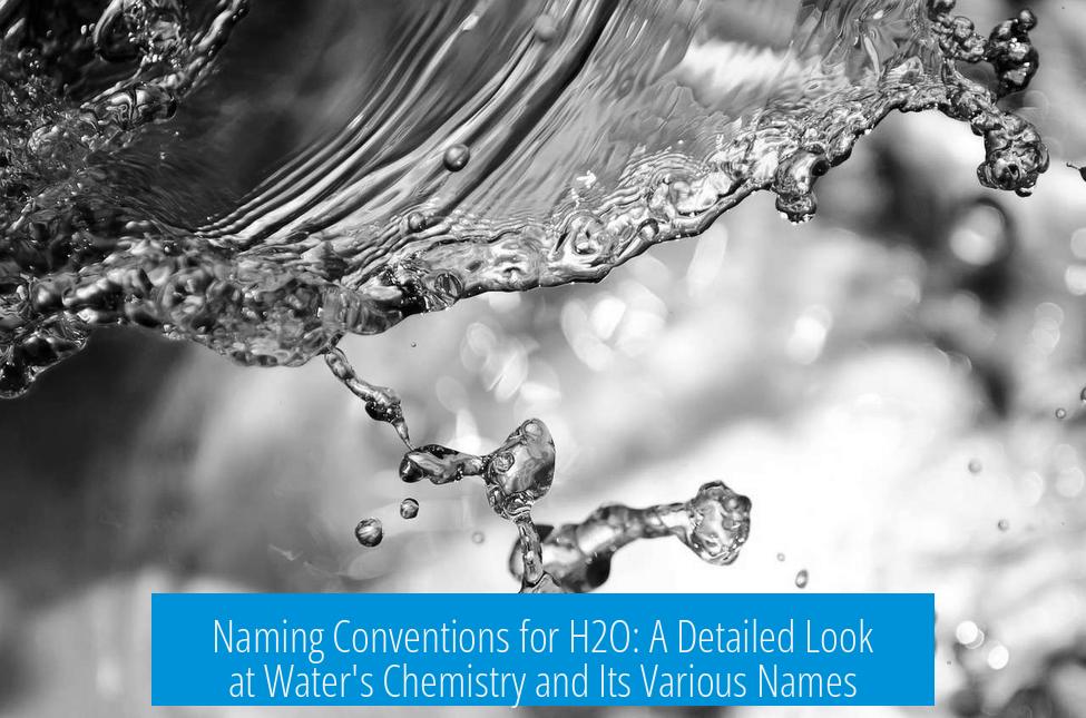 Naming Conventions for H2O: A Detailed Look at Water's Chemistry and Its Various Names