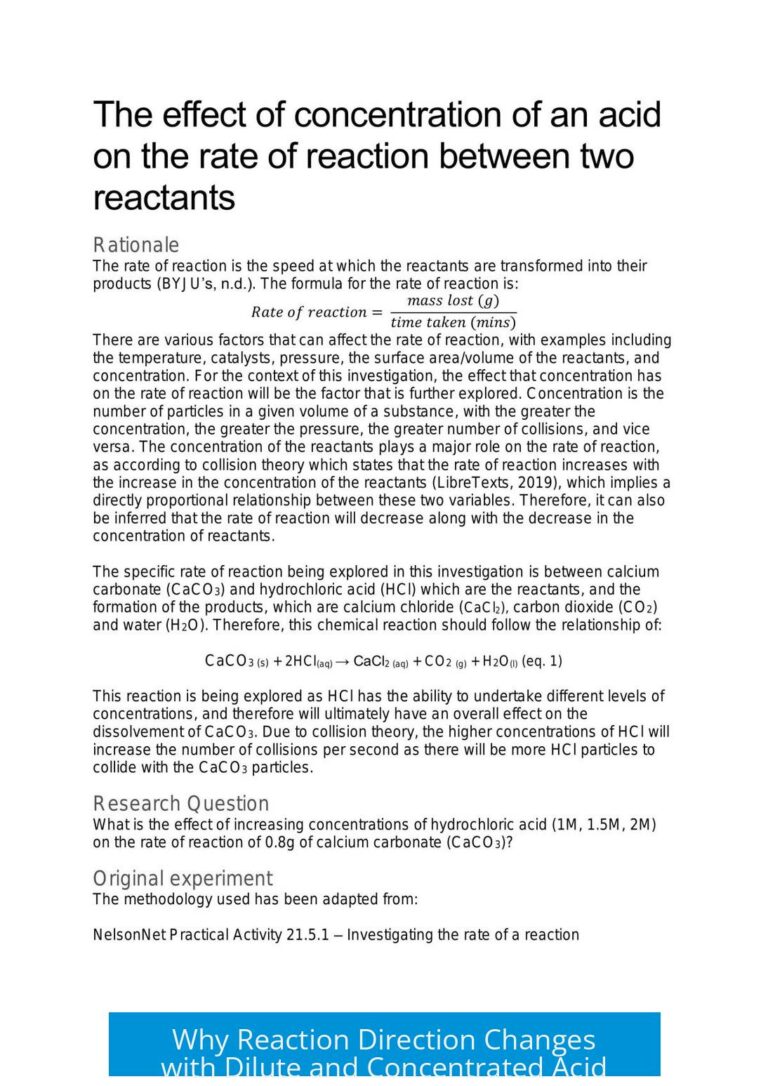 Why Reaction Direction Changes with Dilute and Concentrated Acid