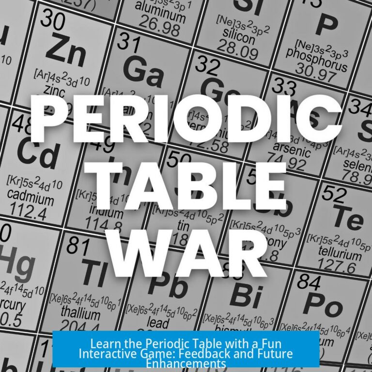 Learn the Periodic Table with a Fun Interactive Game: Feedback and Future Enhancements
