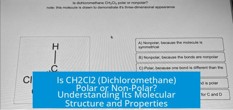 Is CH2Cl2 (Dichloromethane) Polar or Non-Polar? Understanding Its Molecular Structure and Properties