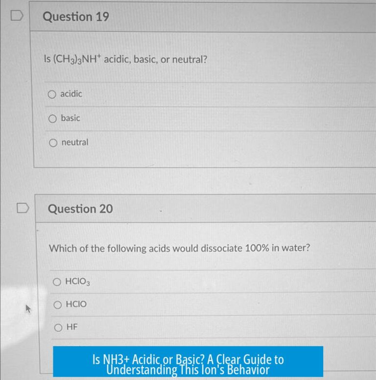 Is NH3+ Acidic or Basic? A Clear Guide to Understanding This Ion's Behavior