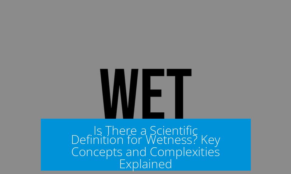 Is There a Scientific Definition for Wetness? Key Concepts and Complexities Explained