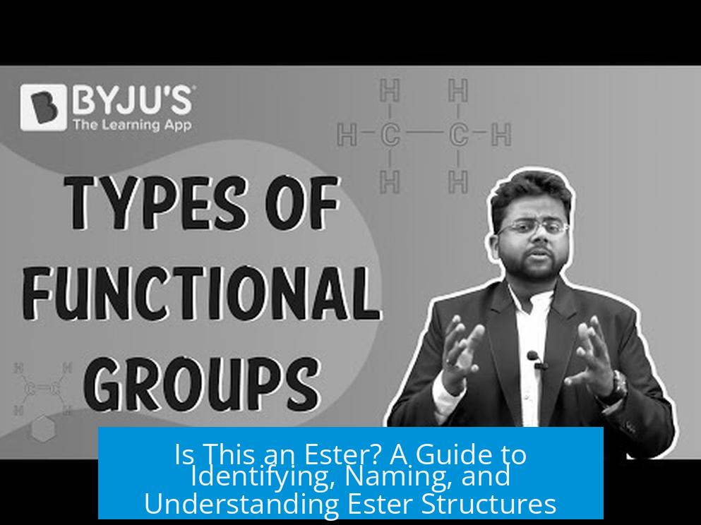 Is This an Ester? A Guide to Identifying, Naming, and Understanding Ester Structures