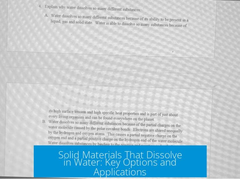 Solid Materials That Dissolve in Water: Key Options and Applications