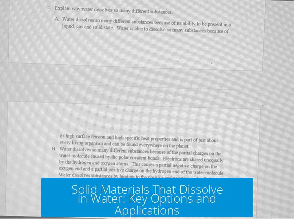 Solid Materials That Dissolve in Water: Key Options and Applications