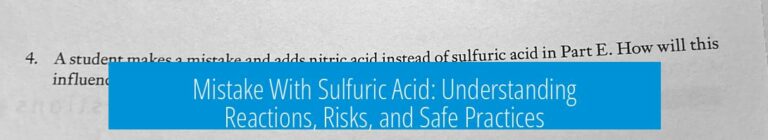 Mistake With Sulfuric Acid: Understanding Reactions, Risks, and Safe Practices