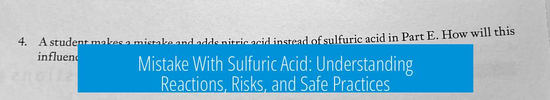 Mistake With Sulfuric Acid: Understanding Reactions, Risks, and Safe Practices