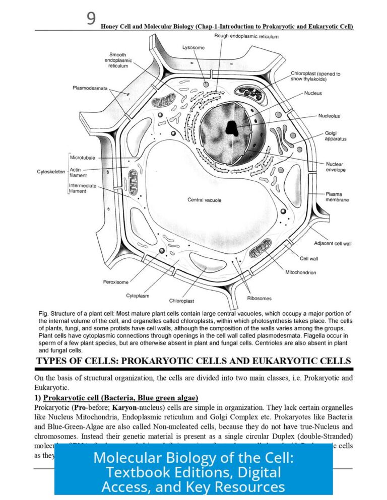 Molecular Biology of the Cell: Textbook Editions, Digital Access, and Key Resources