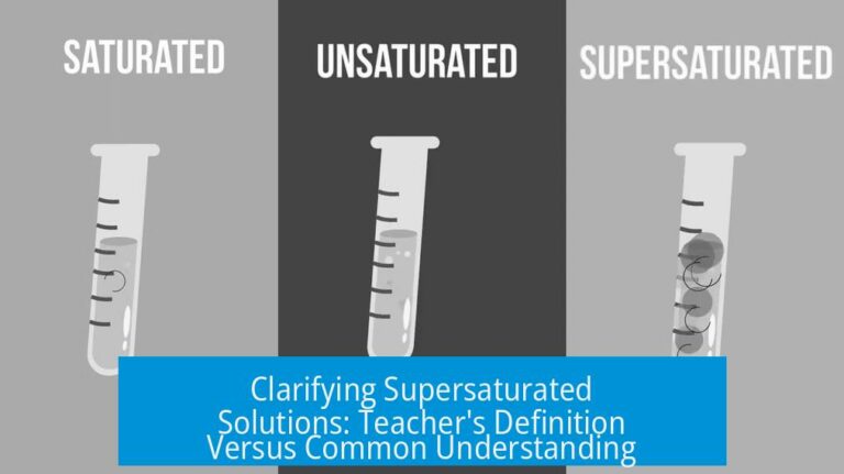 Clarifying Supersaturated Solutions: Teacher's Definition Versus Common Understanding