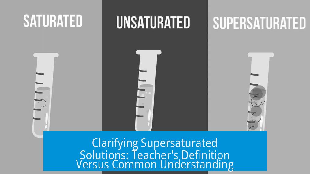 Clarifying Supersaturated Solutions: Teacher's Definition Versus Common Understanding