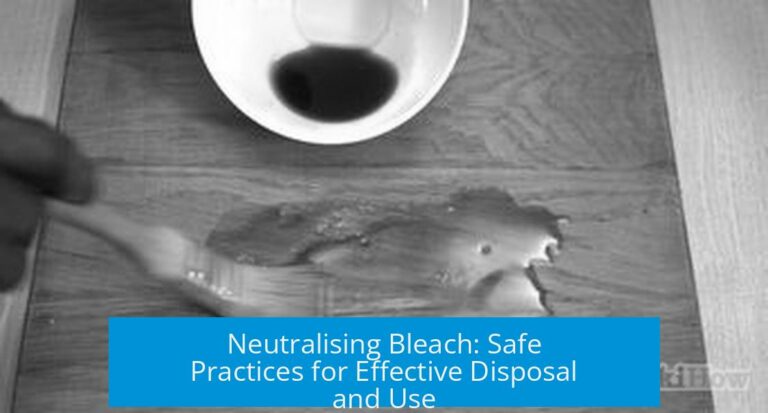 Neutralising Bleach: Safe Practices for Effective Disposal and Use