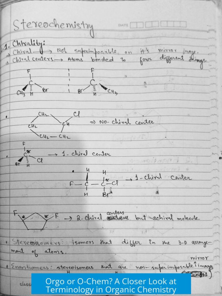 Orgo or O-Chem? A Closer Look at Terminology in Organic Chemistry
