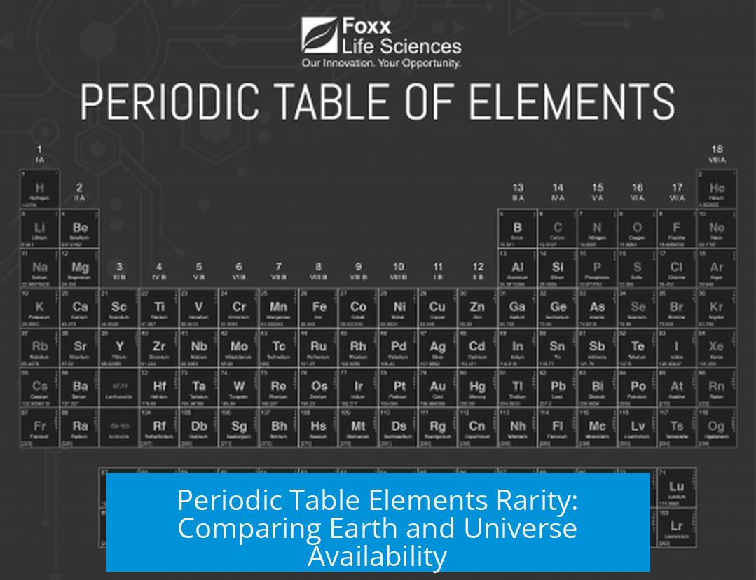 Periodic Table Elements Rarity: Comparing Earth and Universe Availability