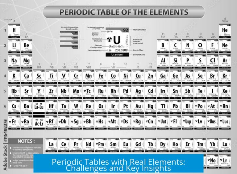 Periodic Tables with Real Elements: Challenges and Key Insights
