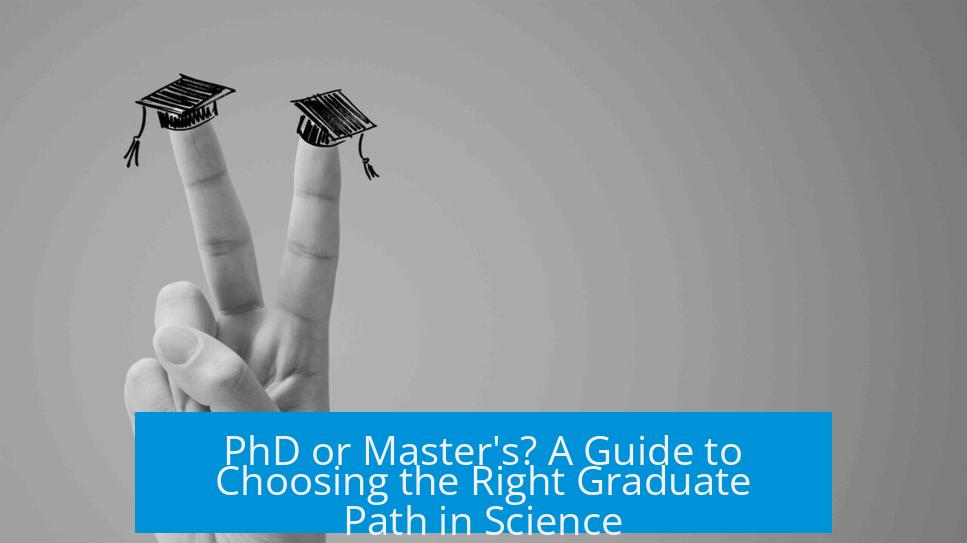 PhD or Master's? A Guide to Choosing the Right Graduate Path in Science
