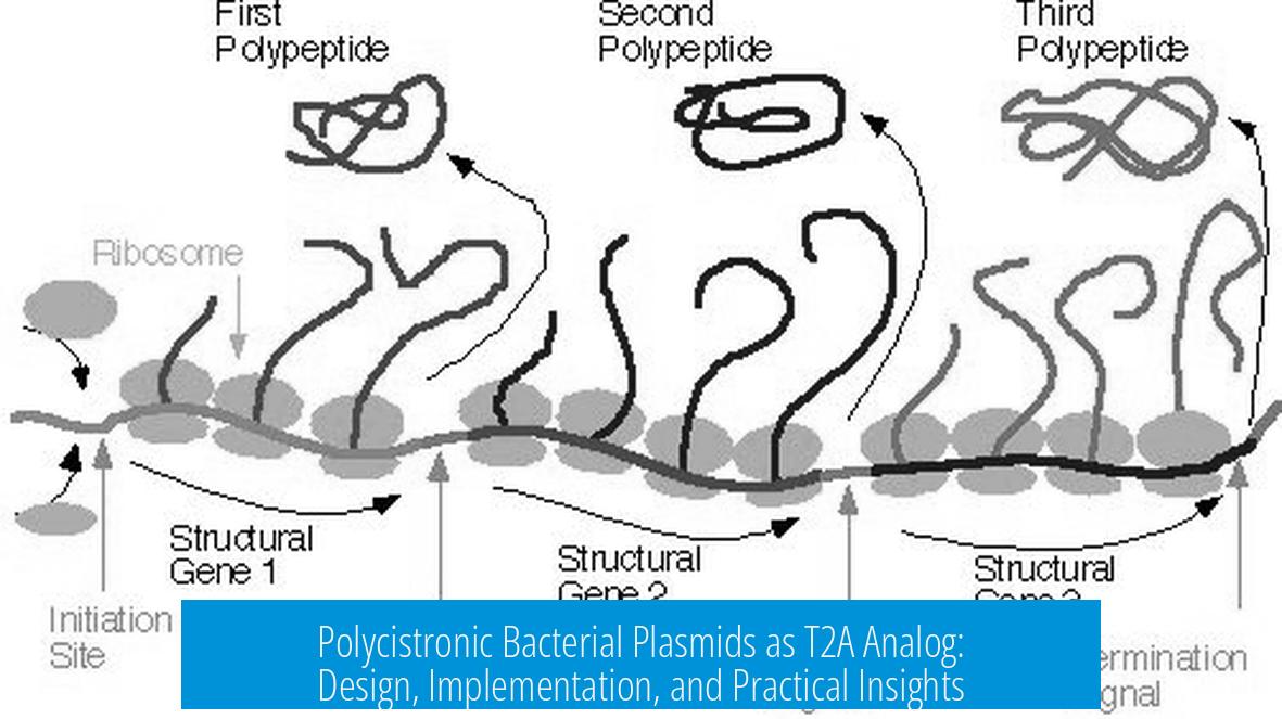 Polycistronic Bacterial Plasmids as T2A Analog: Design, Implementation, and Practical Insights