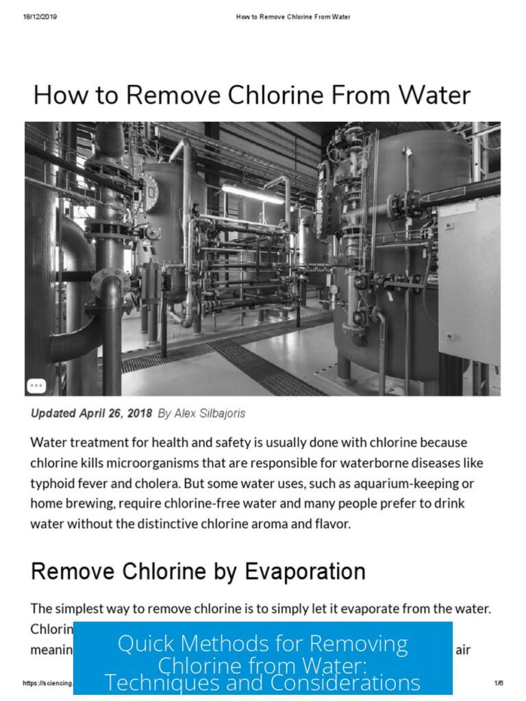 Quick Methods for Removing Chlorine from Water: Techniques and Considerations