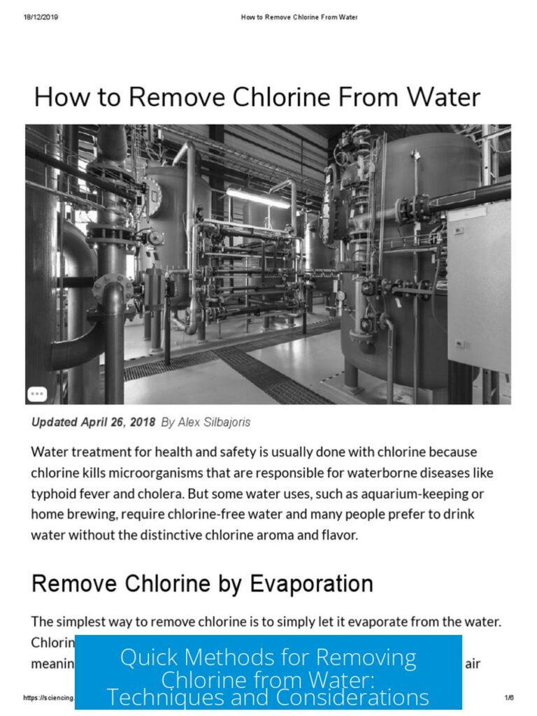 Quick Methods for Removing Chlorine from Water: Techniques and Considerations